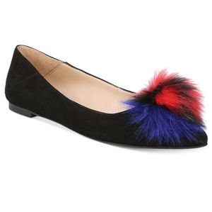 New Franco Sarto Sukie pointed toe pom pom ballet flats women's size 8